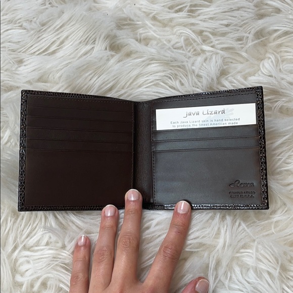 NWT - Dark Brown Java Lizard Skin Wallet - Picture 2 of 5